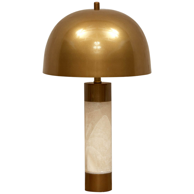 Настольная лампа с металлическим абажуром Gabriela Brass Table Lamp Латунь Бежевый в Ижевске | Loft Concept 