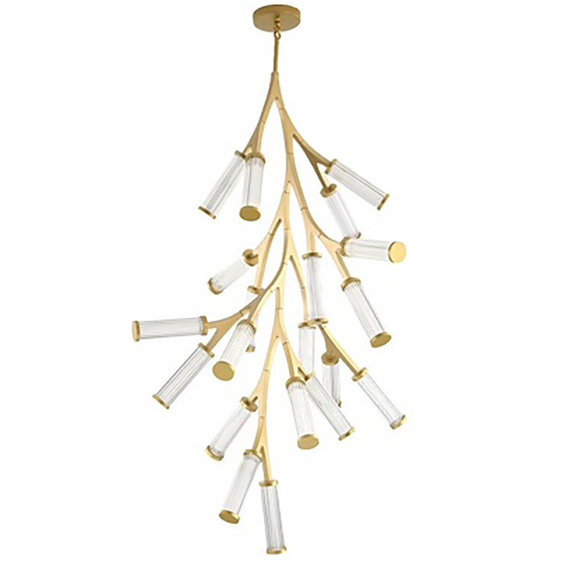 Люстра Cylinder Branches Chandelier Gold Vertical 20 Золотой Прозрачный в Ижевске | Loft Concept 