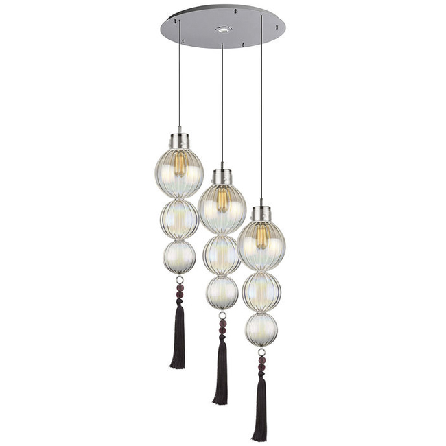 Люстра Heathfield Lighting - Medina Circle 3 Chandelier Хром Латунь Прозрачный Коричневый Голубой в Ижевске | Loft Concept 