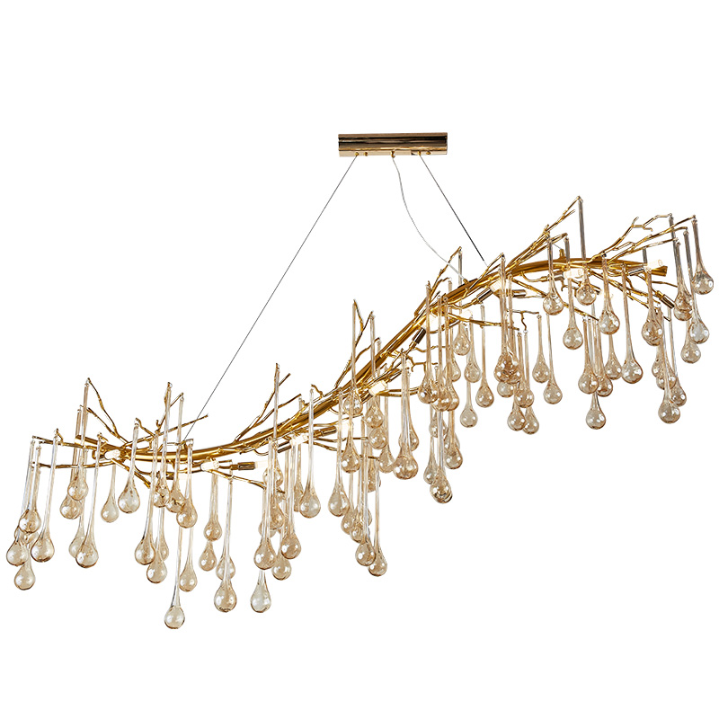 Люстра Droplet Branch Chandelier Глянцевое золото Янтарь (Amber) в Ижевске | Loft Concept 