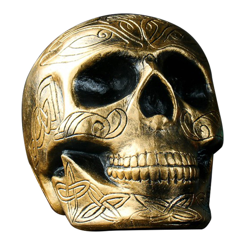 Статуэтка Golden Skull with Pattern Золотой в Ижевске | Loft Concept 