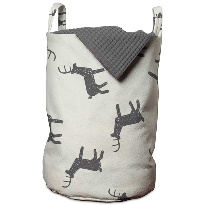 Корзина Deer Pattern Basket Белый Серый в Ижевске | Loft Concept 