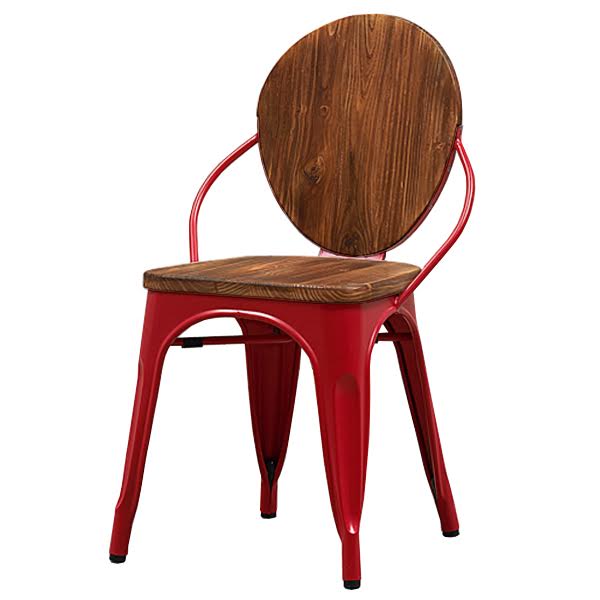 Стул Tolix chair Wooden Red Дуб темный Красный (Red) в Ижевске | Loft Concept 