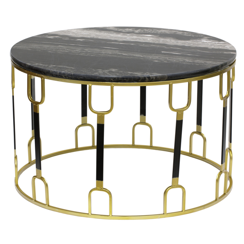 Приставной стол Dorius Side Table black marble Латунь Черный Черный Мрамор Nero в Ижевске | Loft Concept 