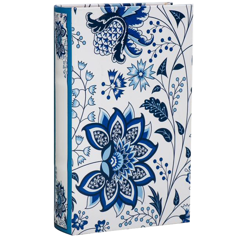 Шкатулка-книга с сейфом Fabulous Flowers Book Box Синий Белый в Ижевске | Loft Concept 