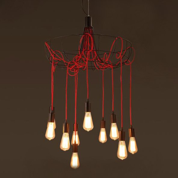 Люстра Blood Wire Chandelier Red 10 Красный Черный в Ижевске | Loft Concept 