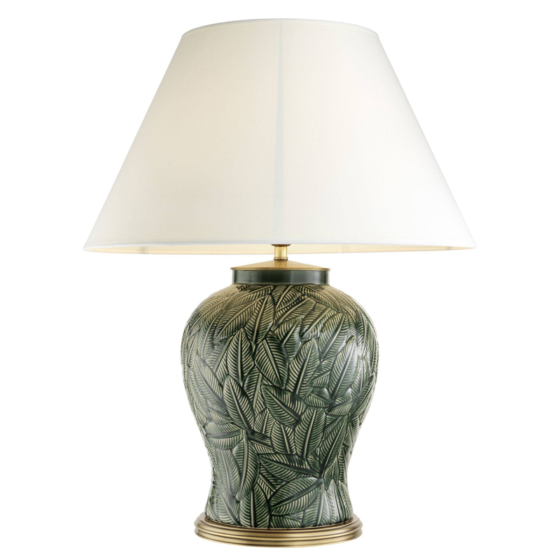 Настольная лампа Eichholtz Table Lamp Cyprus Белый Зеленый Латунь Античная полированная в Ижевске | Loft Concept 