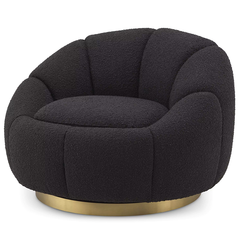 Кресло Eichholtz Swivel Chair Inger Black Черный Латунь в Ижевске | Loft Concept 