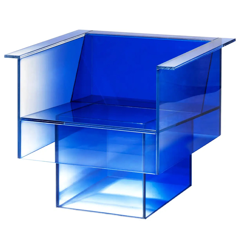 Дизайнерское Кресло Null Blue Glass Clear Armchair by Studio Buzao Прозрачный Синий Сапфирово-синий в Ижевске | Loft Concept 