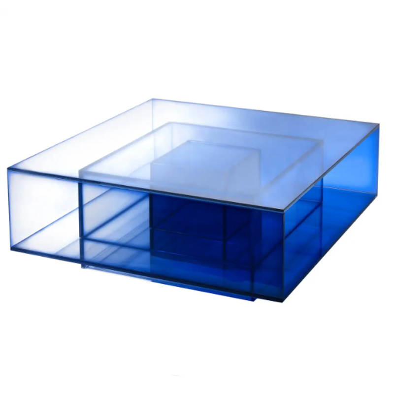 Кофейный Стол Null Blue Glass Clear Transition Color Coffee Table by Studio Buzao Customizable Синий в Ижевске | Loft Concept 