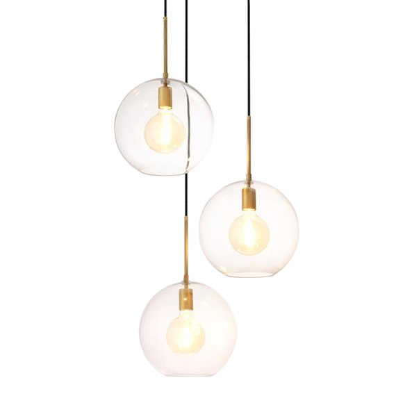 Люстра Chandelier Tango 3 light Латунь Античная полированная Темная бронза Прозрачное Стекло в Ижевске | Loft Concept 