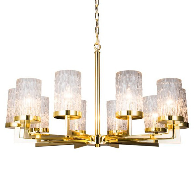 Люстра Estebe Glass Gold Chandelier 10 Прозрачный Золотой в Ижевске | Loft Concept 