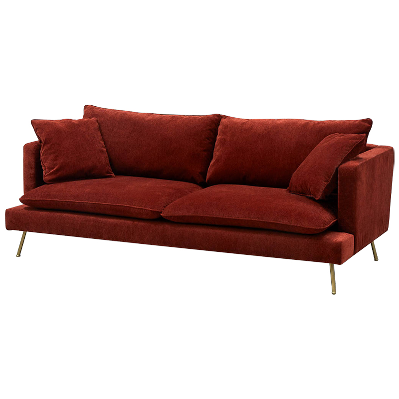 Диван Lambert Sofa Red Красный Красный Золотой в Ижевске | Loft Concept 