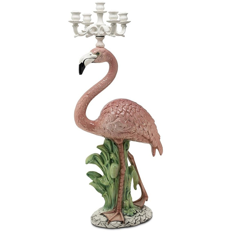 Подсвечник Candleholder Flamingo Bisc Розовый Зеленый Белый в Ижевске | Loft Concept 