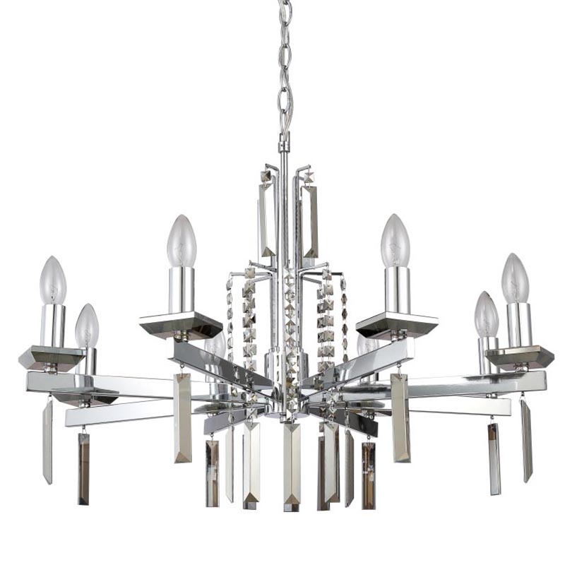 Люстра Vivien Crystal Chrome Chandelier 8 Хром Серый в Ижевске | Loft Concept 