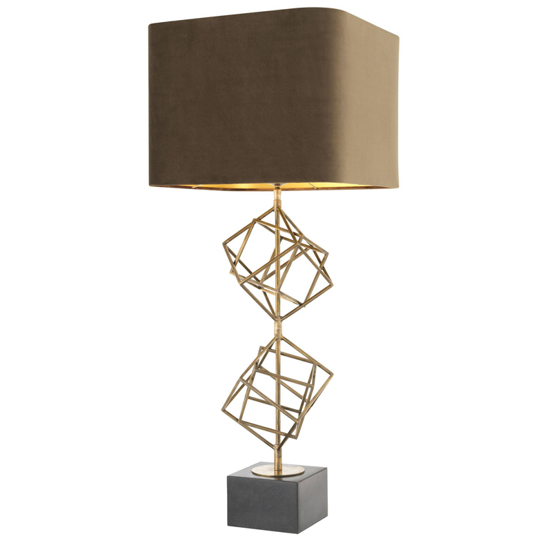 Настольная лампа Eichholtz Table Lamp Matrix brass Мокко Винтажная латунь Серый в Ижевске | Loft Concept 