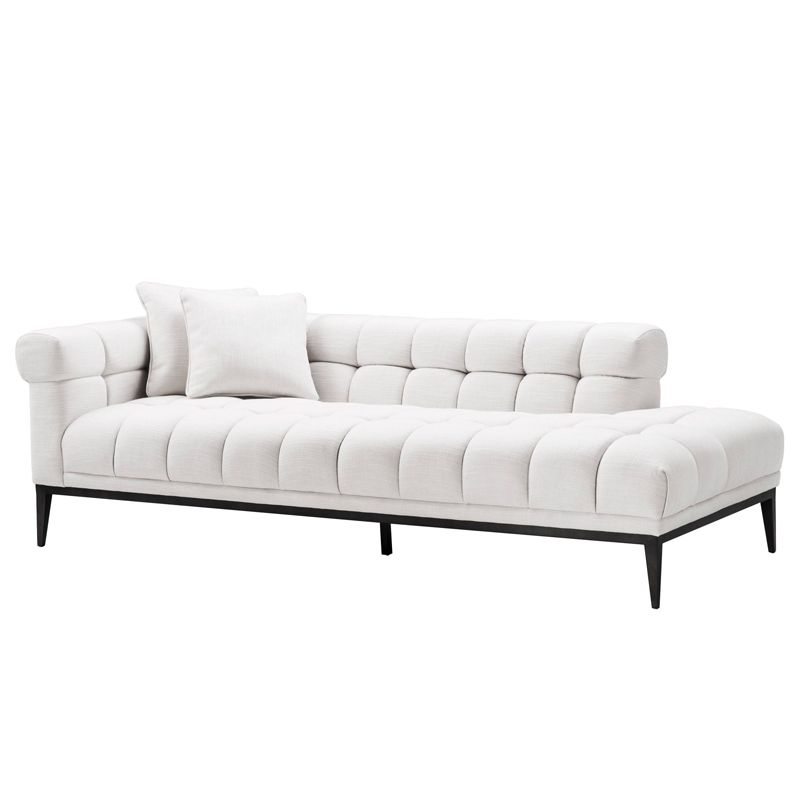 Кушетка Eichholtz Lounge Sofa Aurelio Left Белый Черный в Ижевске | Loft Concept 