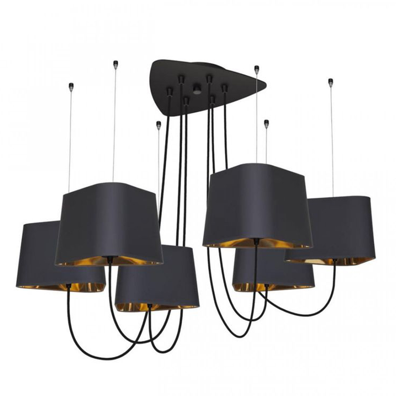 Люстра Designheure Lighting Black 6 плафонов Черный Золотой в Ижевске | Loft Concept 