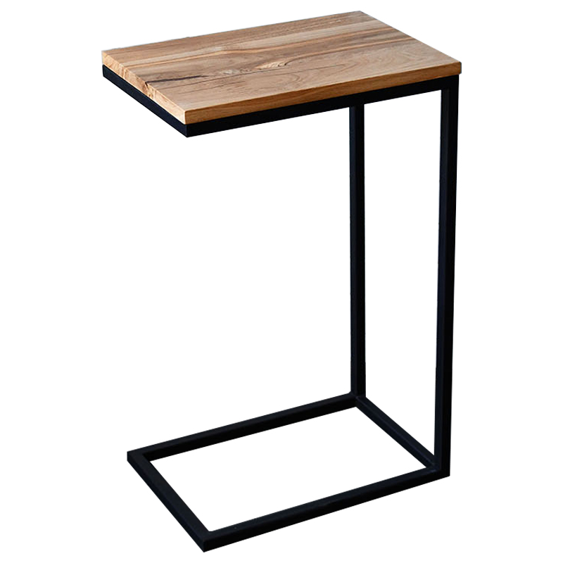 Приставной стол Hanson Industrial Metal Rust Side Table Светлый дуб Черный в Ижевске | Loft Concept 