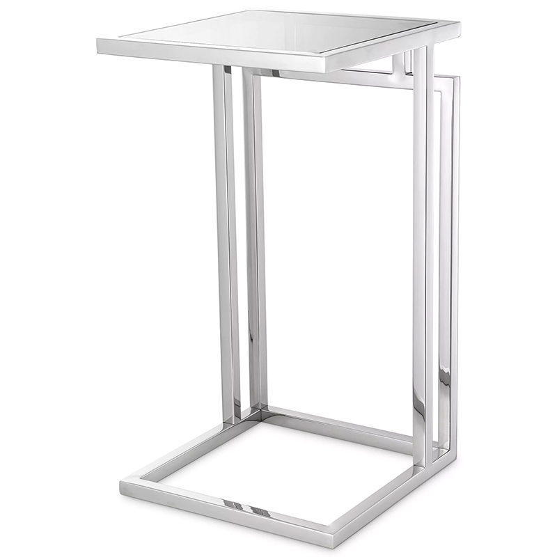 Приставной стол Eichholtz Side Table Marcus Chrome Стекло Смок Хром в Ижевске | Loft Concept 