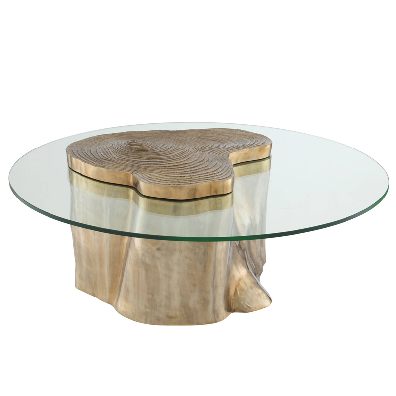 Кофейный стол Eichholtz Coffee Table Urban Латунь Прозрачный в Ижевске | Loft Concept 