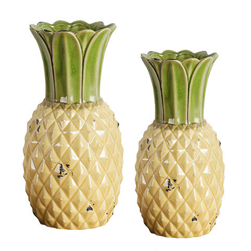 Ваза Pineapple Vase Желтый Зеленый шалфей в Ижевске | Loft Concept 