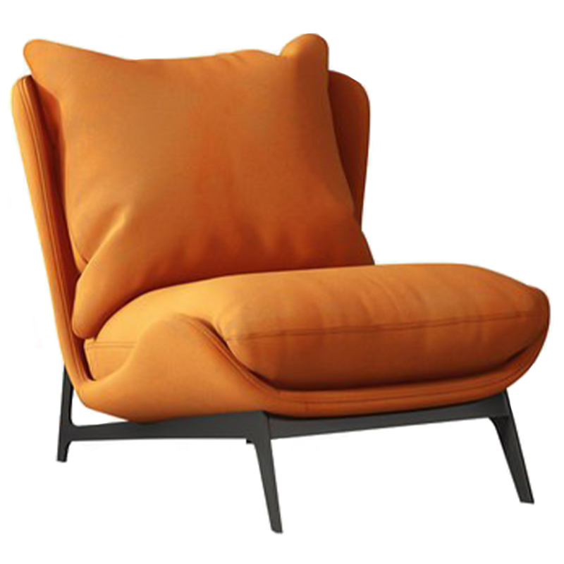 Кресло Maxwell Orange Textile Leather Armchair Оранжевый Черный в Ижевске | Loft Concept 