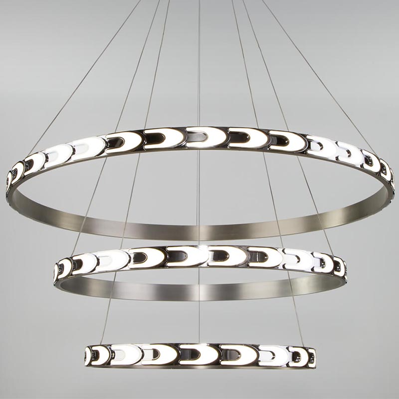 Люстра Maoris 3 Ring Horizontal Chandelier Никель Сатин в Ижевске | Loft Concept 