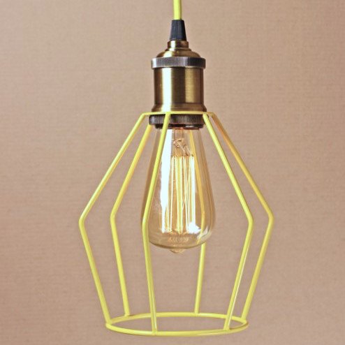 Подвесной светильник Wire Cage Pendant Trew Yellow Желтый в Ижевске | Loft Concept 