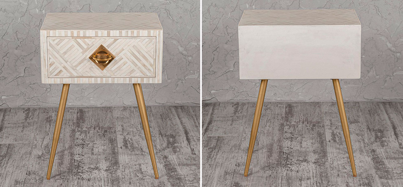 Тумба прямоугольная белая White Amelia - фото №1