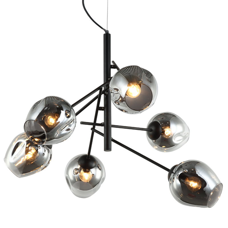 Люстра Branching Bubble Chandelier Vertical Gray Черный Серый (Gray) в Ижевске | Loft Concept 