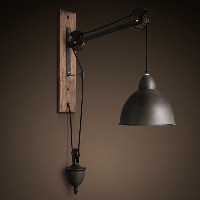 Настенный светильник Steampank Rust Iron Wall Lamp Черный в Ижевске | Loft Concept 