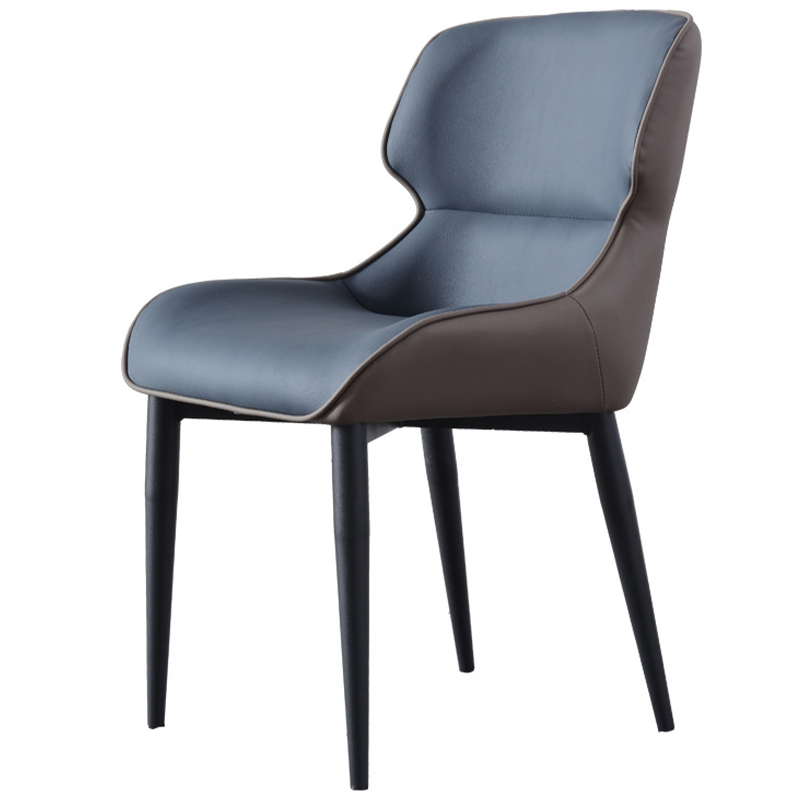 Стул с кожаной двухцветной обивкой Obrien Chair Blue and Grey Синий Серый Черный в Ижевске | Loft Concept 