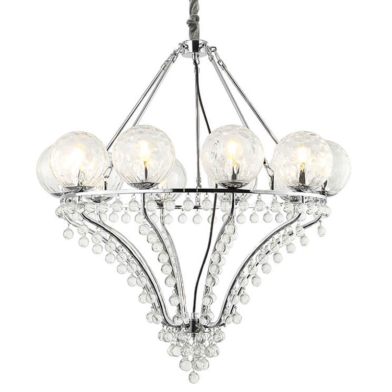 Люстра Melaine Chandelier chrome Хром Прозрачный (Transparent) в Ижевске | Loft Concept 