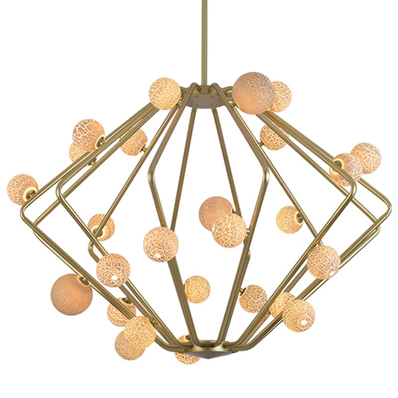 Люстра Cherry Bomb Cage Chandelier CB.29.01 Латунь Бежевый в Ижевске | Loft Concept 