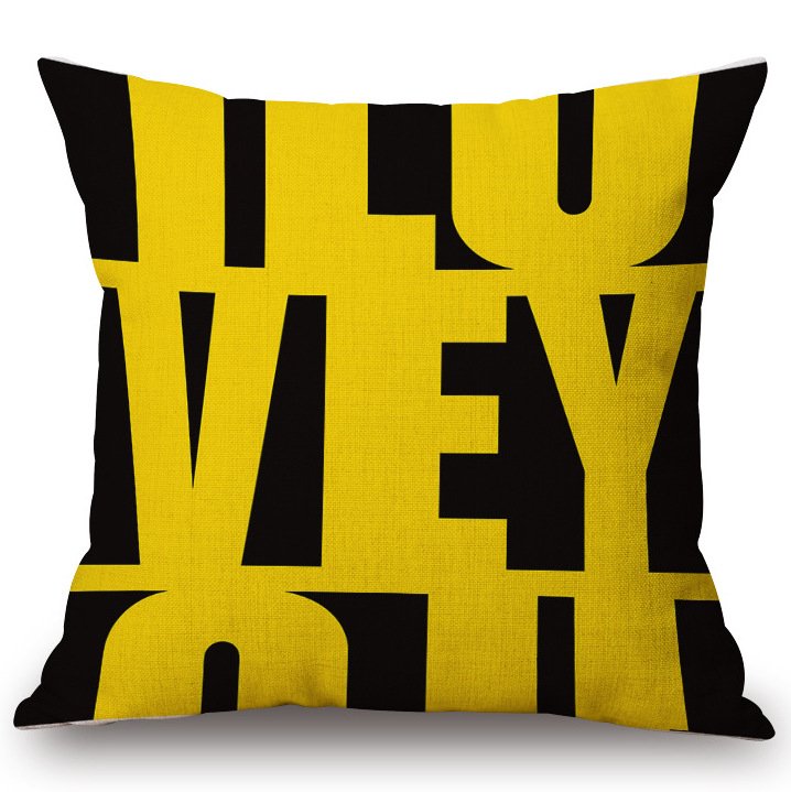 Декоративная подушка Yellow Letters  в Ижевске | Loft Concept 