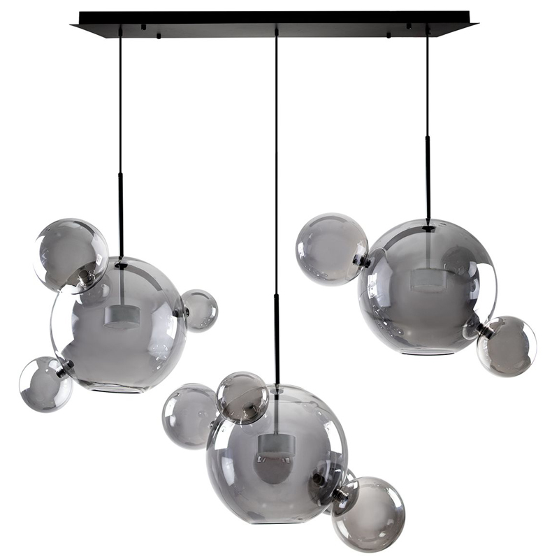 Люстра Giopato & Coombes Linear Chandelier Bubble smoky Дымчатый (Smoke) в Ижевске | Loft Concept 