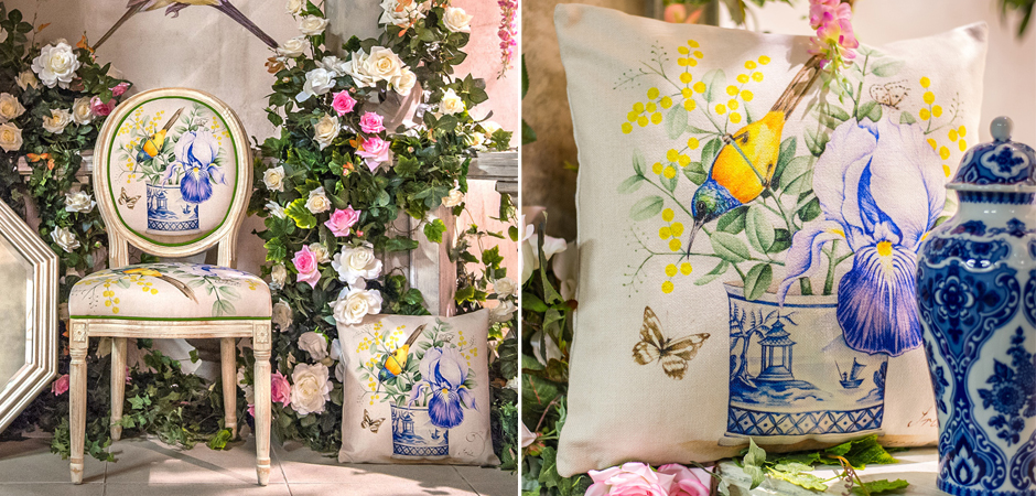 Декоративная подушка Blue Iris Pillow Декоративная подушка Blue Iris Pillow - Loft-Concept в Ижевске