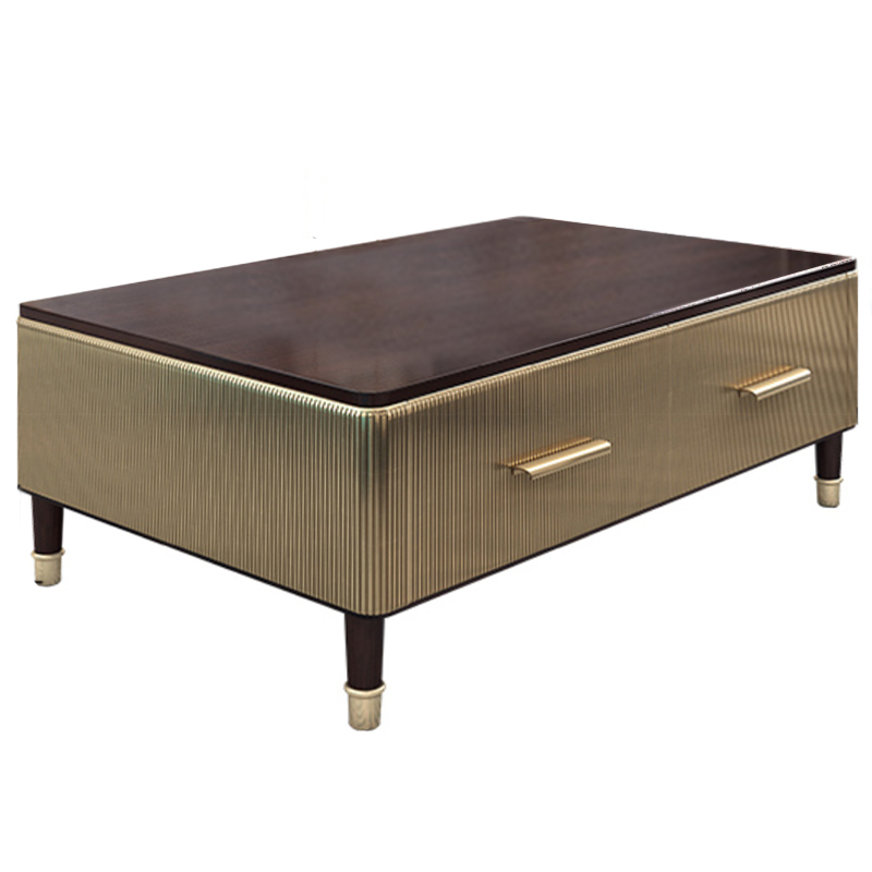 Birmingham Textured Coffee Table Gold Коричневый матовое золото в Ижевске | Loft Concept 