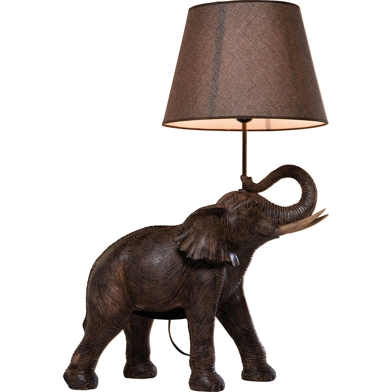 Настольная лампа Elephant Holding Lampshade Коричневый в Ижевске | Loft Concept 