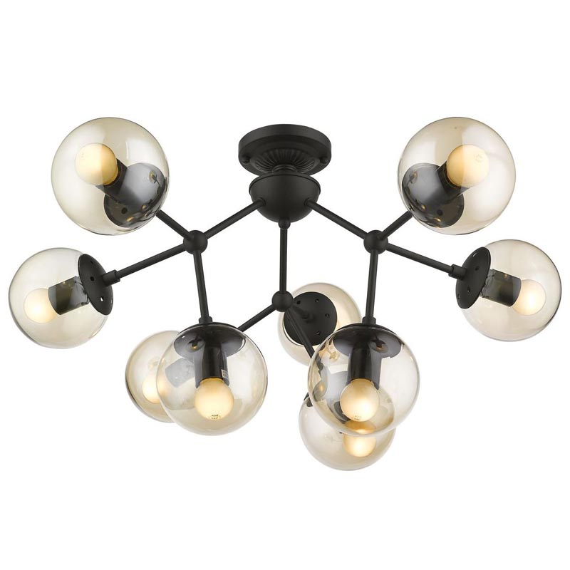 Потолочный светильник Ceiling Lamp Modo 9 black Черный Янтарный в Ижевске | Loft Concept 