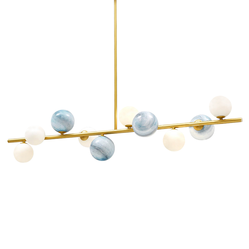 Люстра Bubble Blue White Gold Chandelier Золотой Белый Голубой в Ижевске | Loft Concept 