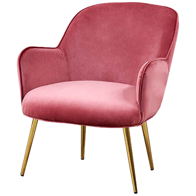 Кресло Waldeck Chair Pink Розовый (Rose) Глянцевое золото в Ижевске | Loft Concept 