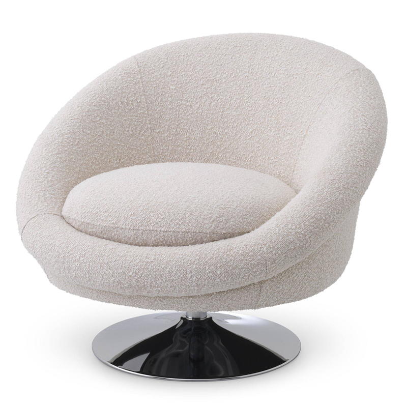 Кресло Eichholtz Swivel Chair Nemo cream Кремовый Никель в Ижевске | Loft Concept 