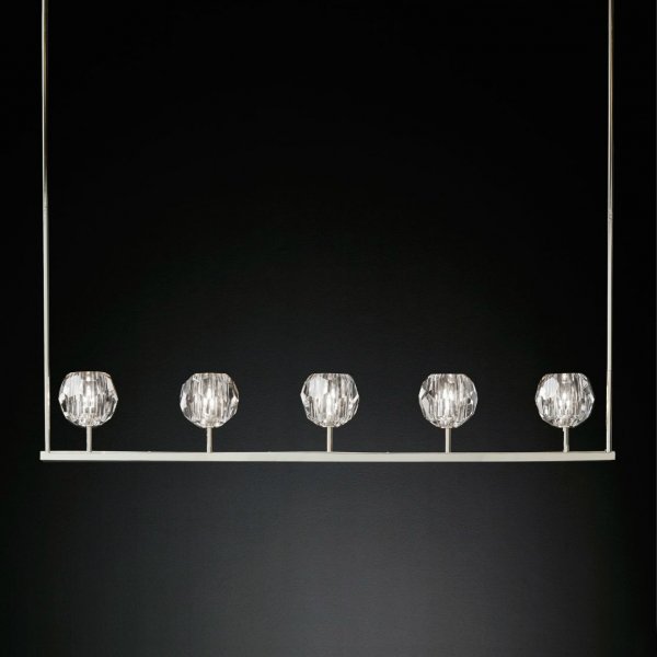 Люстра RH Boule De Cristal Linear Chandelier 5 Прозрачный в Ижевске | Loft Concept 