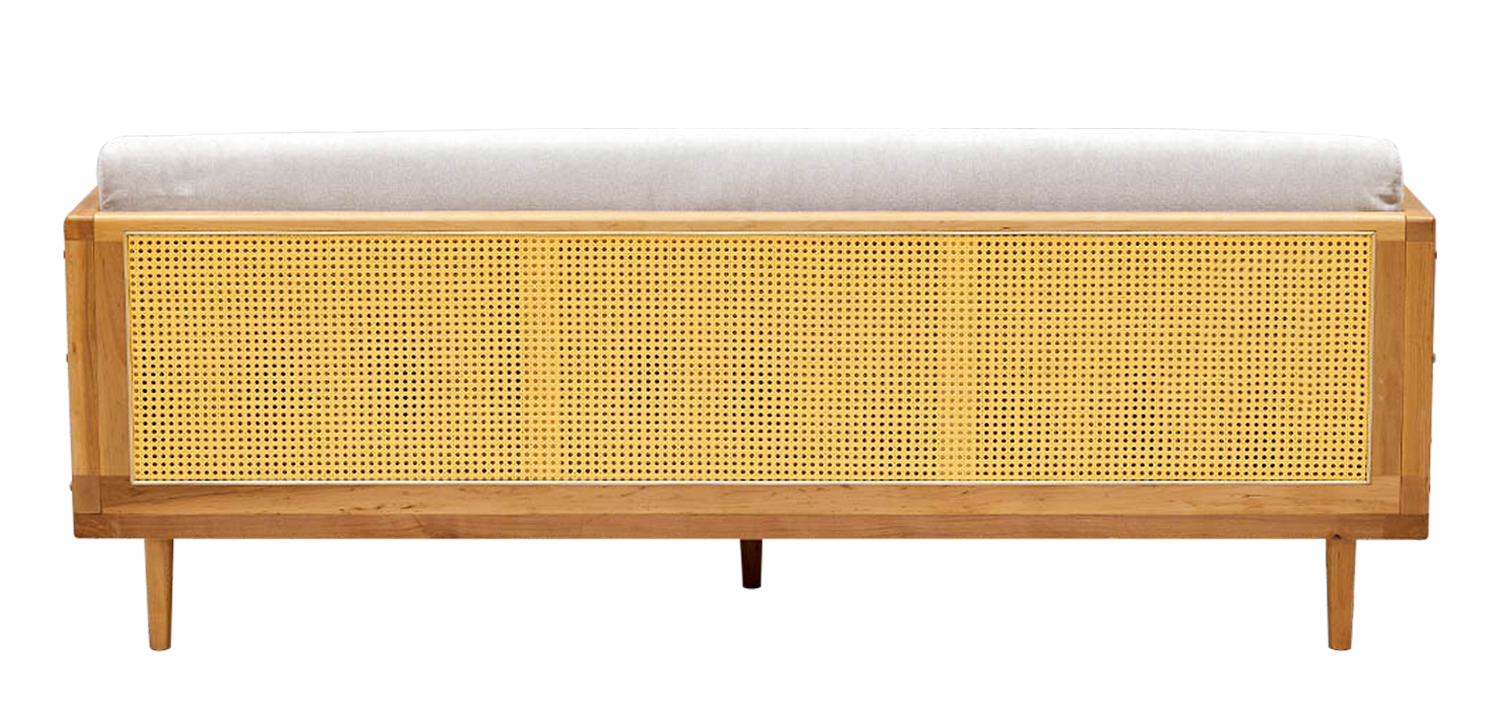 Диван с отделкой из ротанга Nava Rattan Decor Sofa Light - фото №2