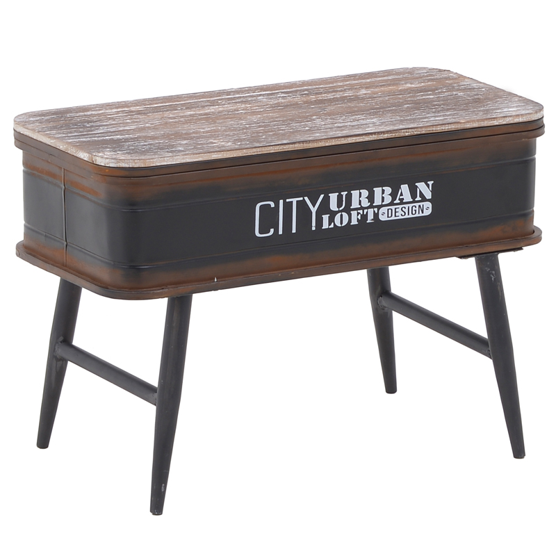 Приставной стол City Urban Loft Design Table black Коричневый винтаж Винтажный черный в Ижевске | Loft Concept 