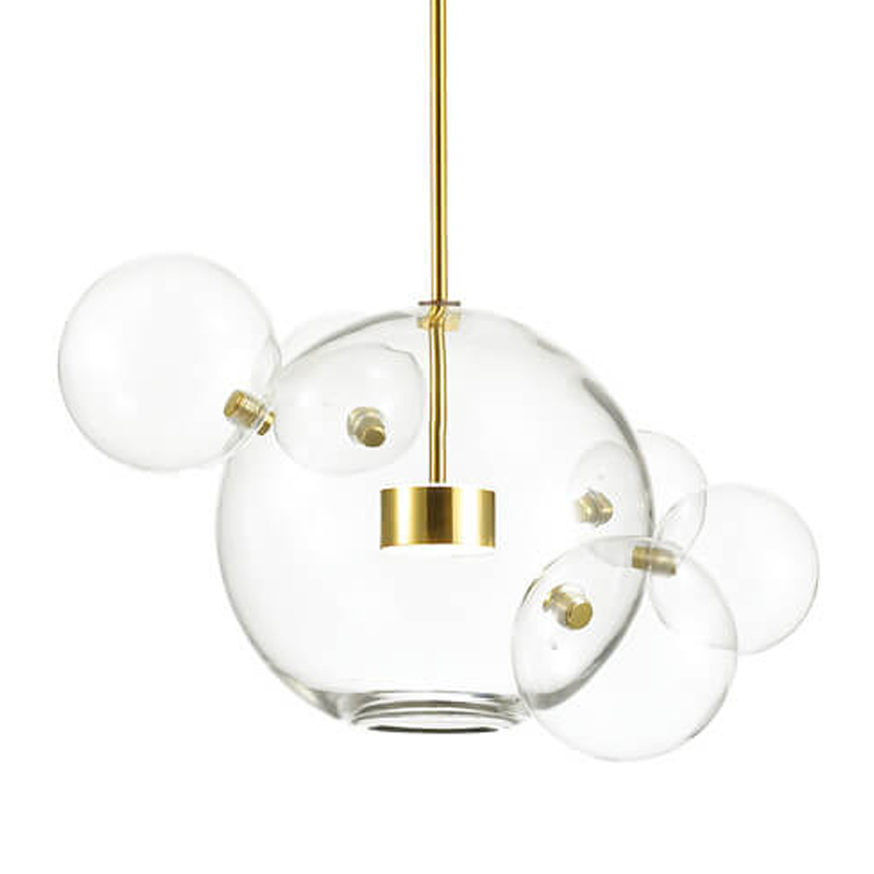 Подвесной светильник Transparent Bubble Pendant Gold 5 Глянцевое золото Прозрачный в Ижевске | Loft Concept 