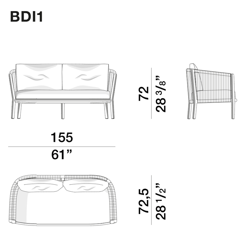 Дизайнерский уличный диван из массива дерева BOBOLI Sofa в Ижевске