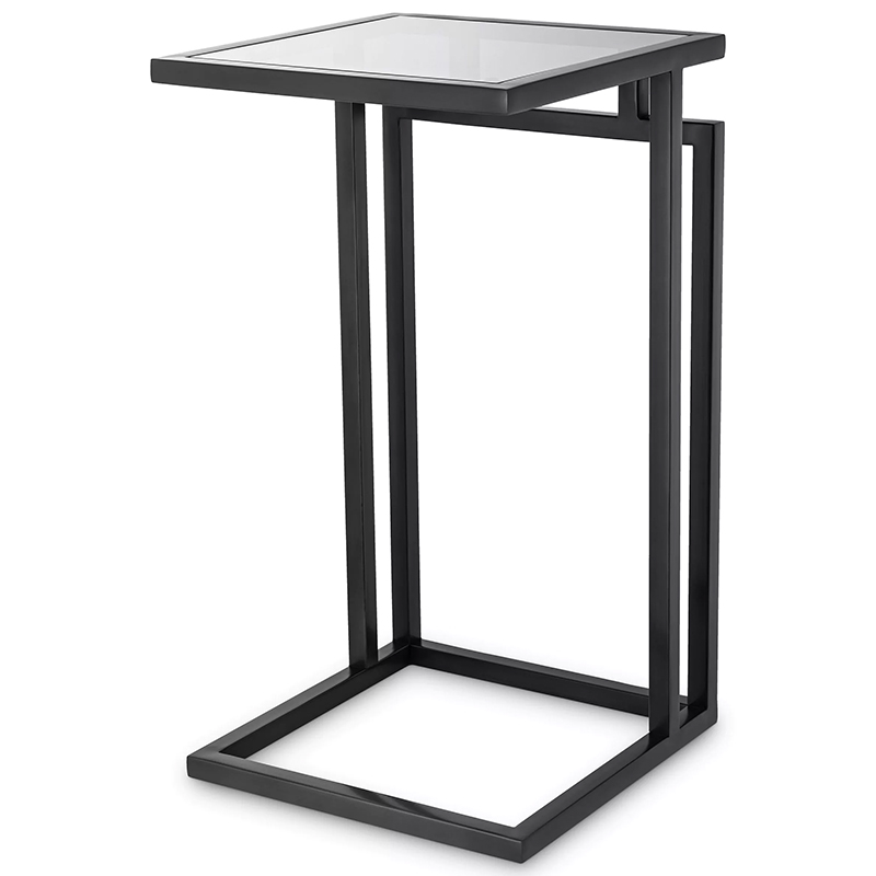 Приставной стол Eichholtz Side Table Marcus Black Черный Стекло Смок в Ижевске | Loft Concept 